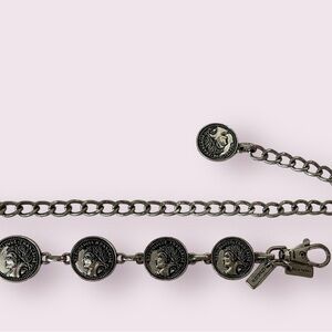 🆕 Chico’s silver-tone coin-inspired chain link adjustable belt NWT $59 size: M/L